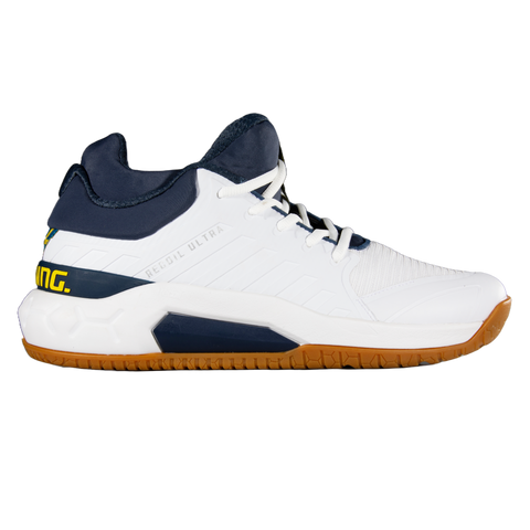 Salming Recoil Ultra Mid White Navy Unisex Court Shoe