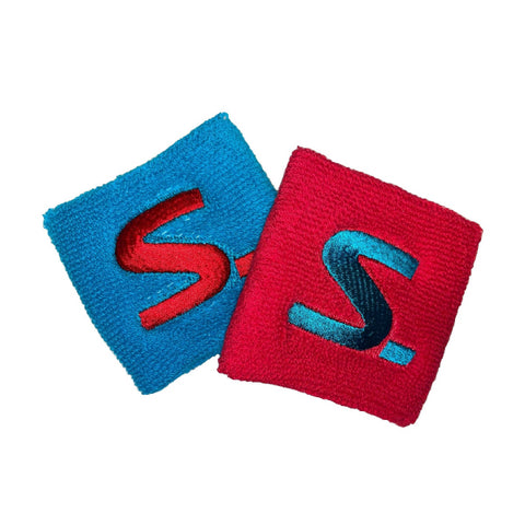 Salming Wristband Short Twin Pack Red Blue
